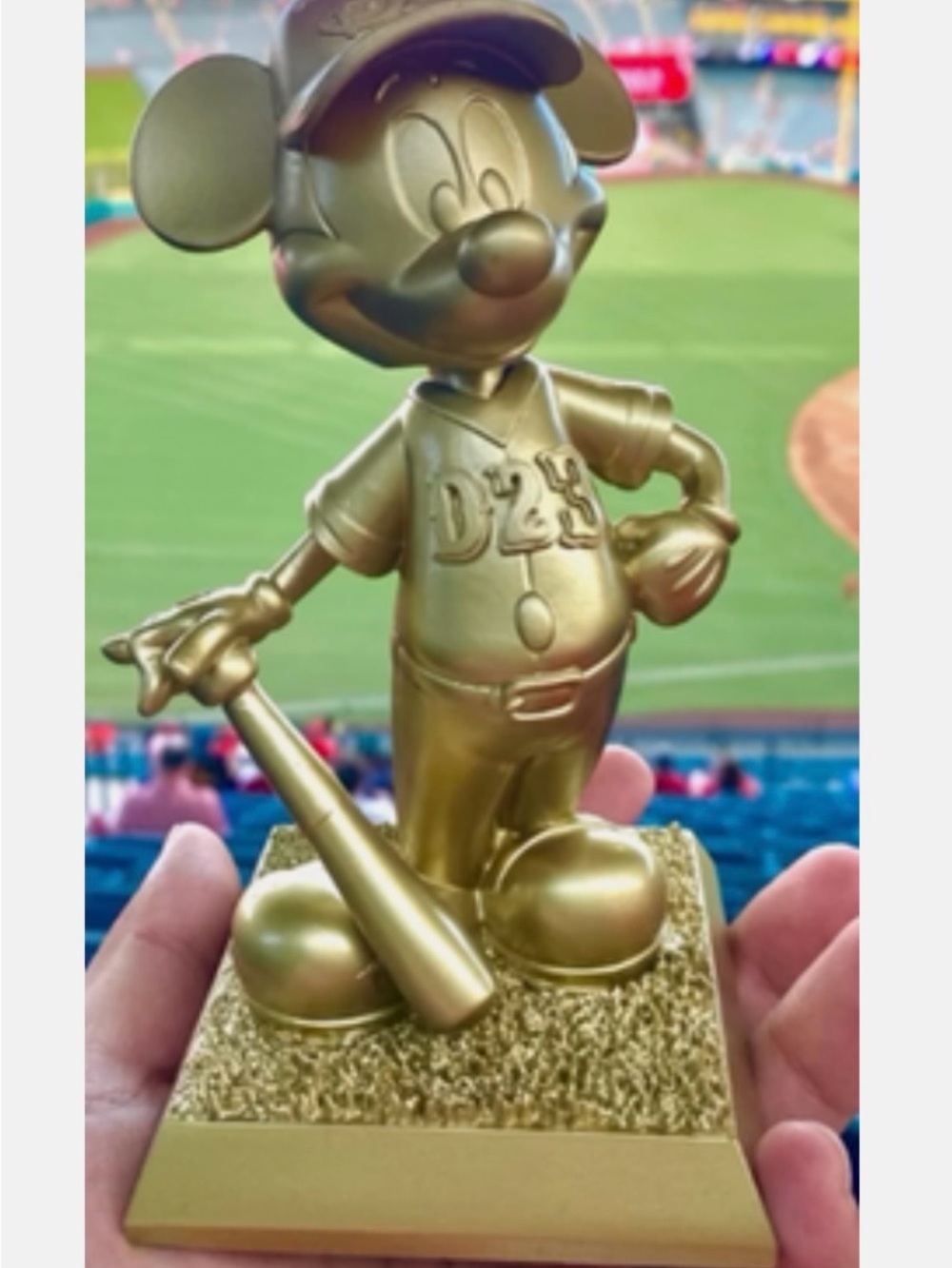 D23 Angels Gold Mickey Mouse Baseball Figurine - Decorative Home Accent